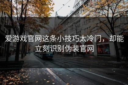 爱游戏官网这条小技巧太冷门，却能立刻识别伪装官网