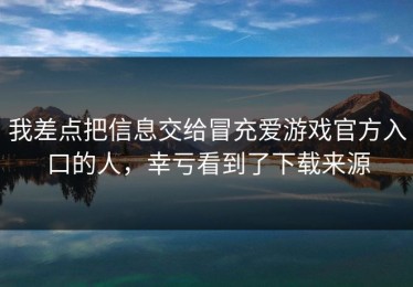 我差点把信息交给冒充爱游戏官方入口的人，幸亏看到了下载来源