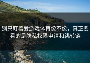 别只盯着爱游戏体育像不像，真正要看的是隐私权限申请和跳转链