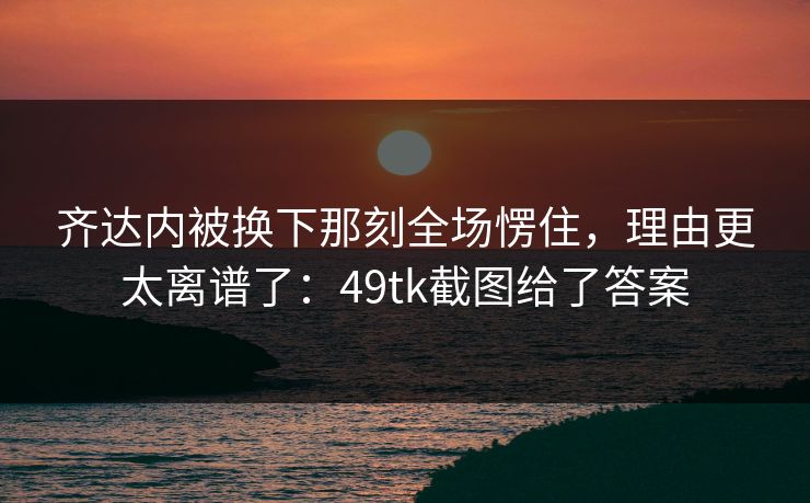 齐达内被换下那刻全场愣住，理由更太离谱了：49tk截图给了答案