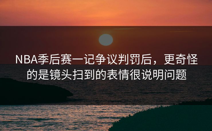 NBA季后赛一记争议判罚后，更奇怪的是镜头扫到的表情很说明问题